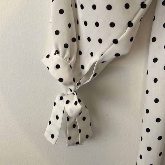 Dot Pattern Long-sleeved Dress - Picture 5 of 12